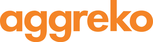 The image shows the Aggreko logo, with the word "aggreko" in lowercase bold orange letters on a transparent background.